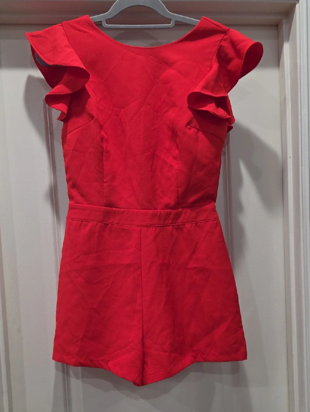TCEC‎ Red Orange Ruffle SleeveRomper